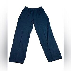 St. John By Marie Gray Black Elastic Band Straight Leg Trousers Size 14 Women